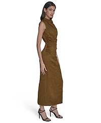 Vince Camuto Novelty Knit High Cowl Neck Ruche Waist Bodycon Dress