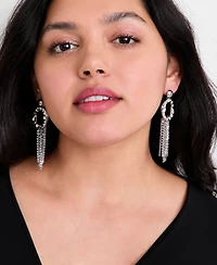I.n.c. International Concepts Crystal Circle & Fringe Statement Earrings, Macy's Exclusive