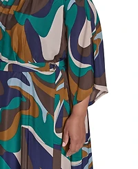 Jessica Howard Plus Dolman Sleeve Jewel Neck Belted Dress