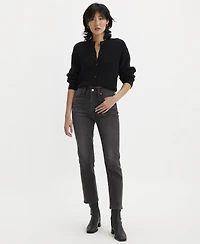 Levi's Women's Wedgie Straight-Leg High Rise Cropped Jeans