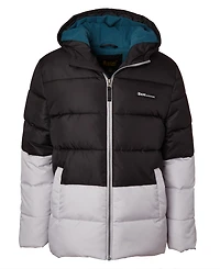 Ixtreme Toddler and Little Boys Color Blocked Ripstop Puffer Jacket with Beanie