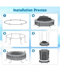 Akiudex 55 Inch Kids Indoor Outdoor Trampoline with Safety Enclosure