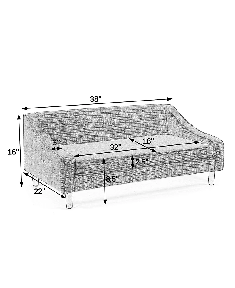 Aostirmotor Green Durable Elevated Dog Sofa Bed Pet Sofa with Modern Irregular Armrest Design Comfortable Soft Dog Sofa