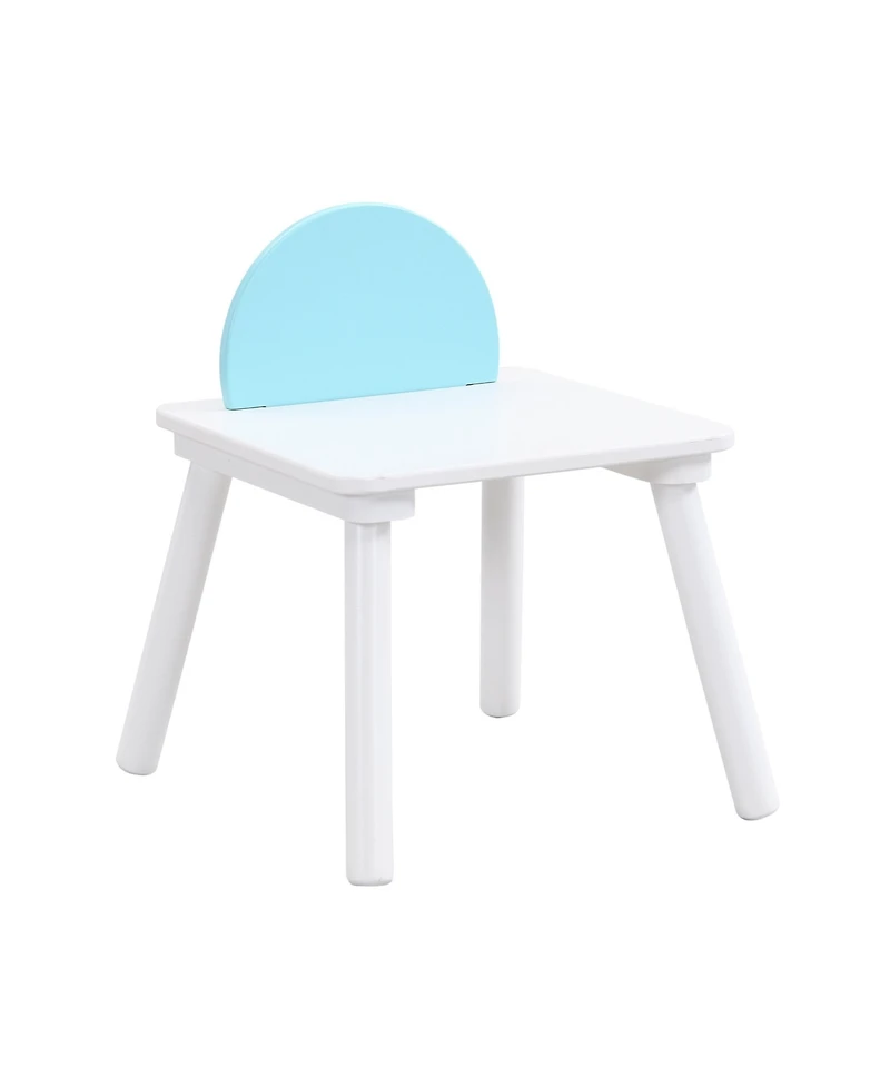 Jujabu 5-Piece White Wood Children's Panel Table with 4 Chairs, Suitable for kids
