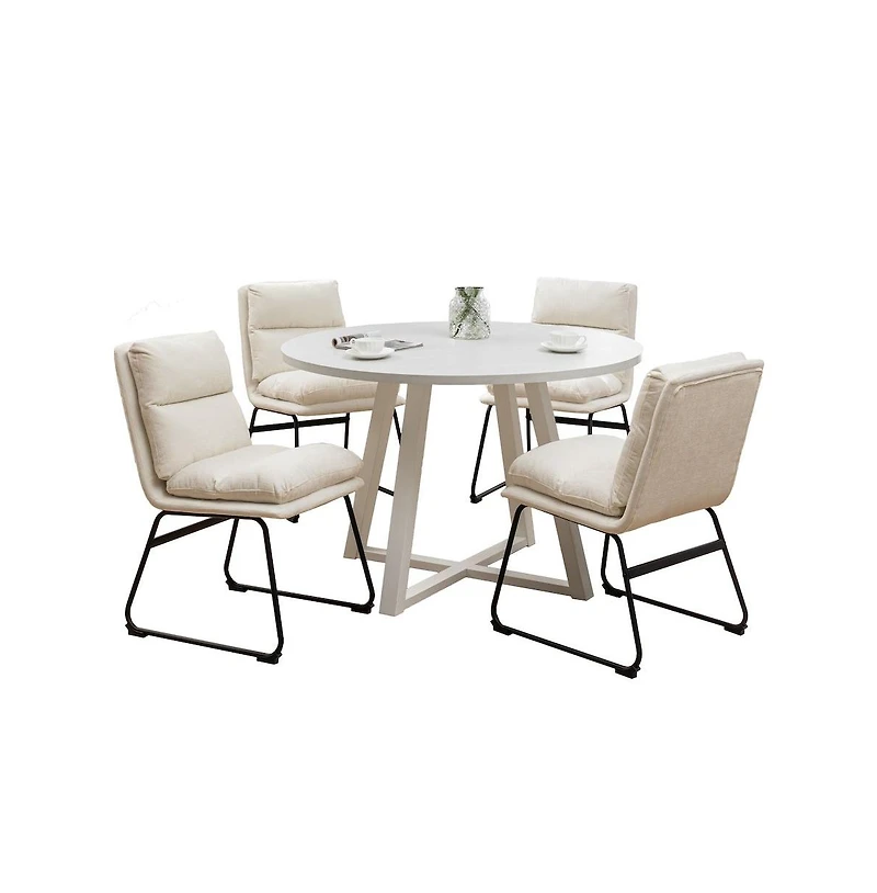 Roundhill Furniture Innes 5-Pc Round Dining Set