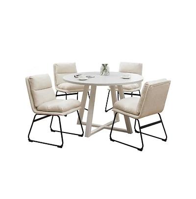 Roundhill Furniture Innes 5-Pc Round Dining Set
