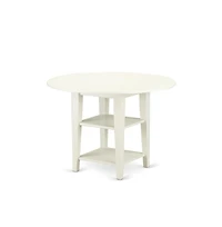 East West Furniture Dining Room Set Linen White