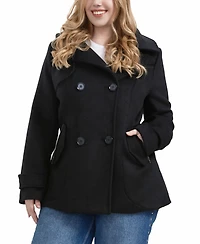 Bgsd Women's Plus Piper Wool Blend Hooded Pea Coat