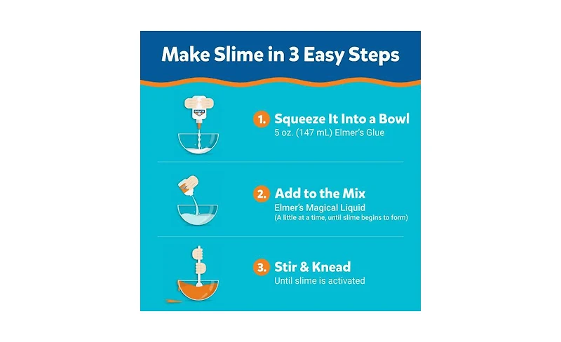 Elmer's Slime Kit Combo: Magical Liquid Slime Activator (8.75 Fl Oz) & Washable School Glue (7.625 Fl Oz) Perfect for Diy Slime Making