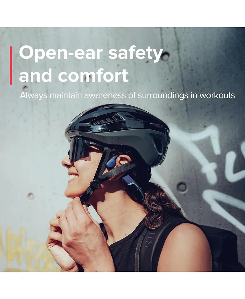 Suunto Aqua Light Waterproof Open-Ear Swimming Bone Conduction Bluetooth Headphones with Built in MP3 Player - Tidal Black