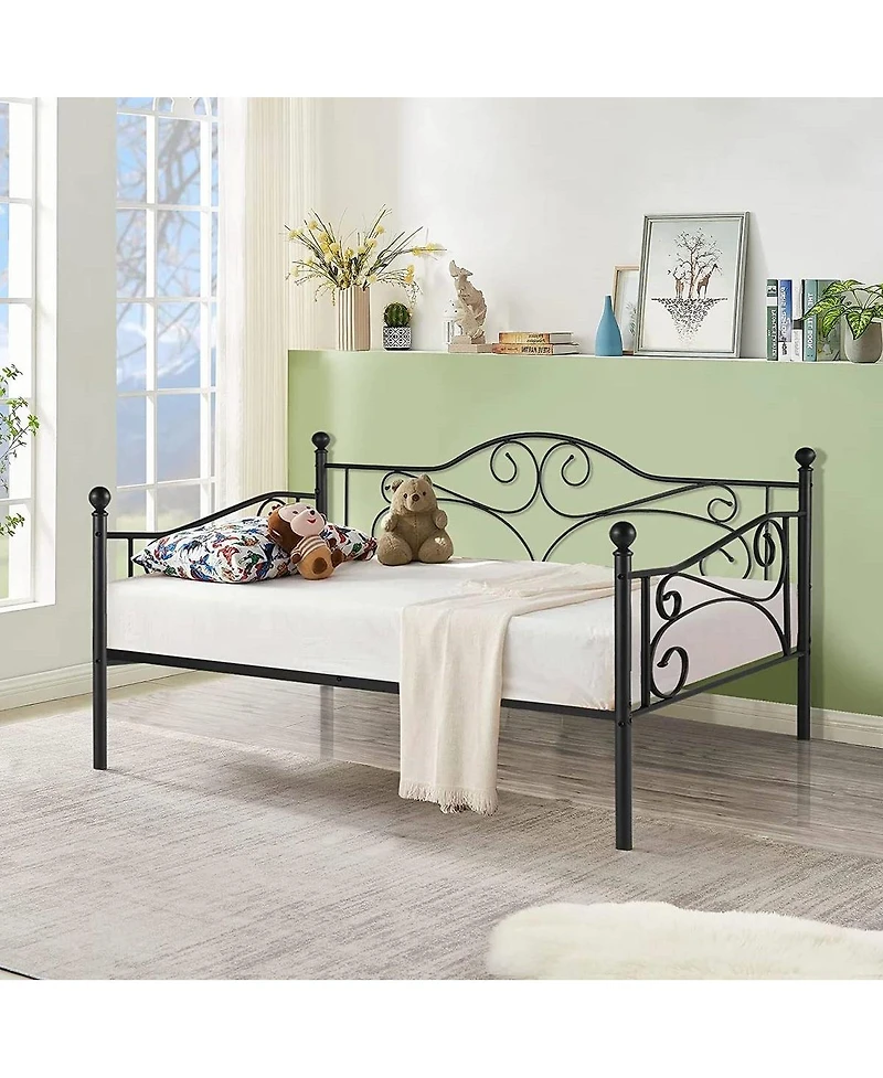 Slickblue Metal Daybed Frame with Heavy Duty Steel Construction, Classic Design