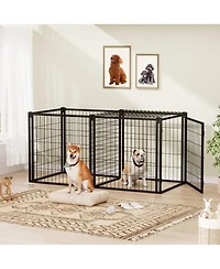 Aostirmotor 63 in. L x 29.9 in. W x 31.9 in. H. Dog Crate 63" Dog Kennel for Small Medium Dogs, Puppy Dog Playpen with Top in Black.