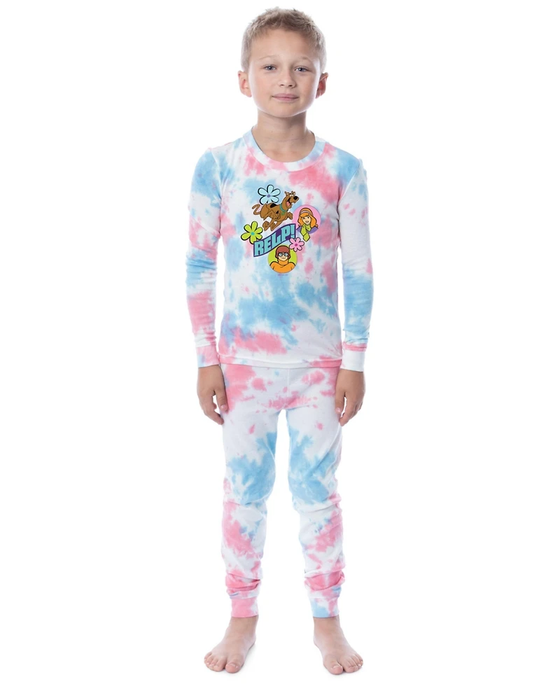 Scooby-Doo Girls' Relp! Daphne Velma Character 2PC Kids Tie-Dye Pajama Set