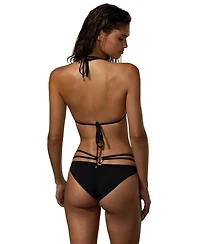 Beach Bunny Swimwear Women's Lace Strappy Gold Ring Bikini Bottom