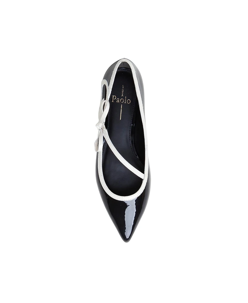 Linea Paolo Nuri | Patent Leather Asymetric Bow Skimmers