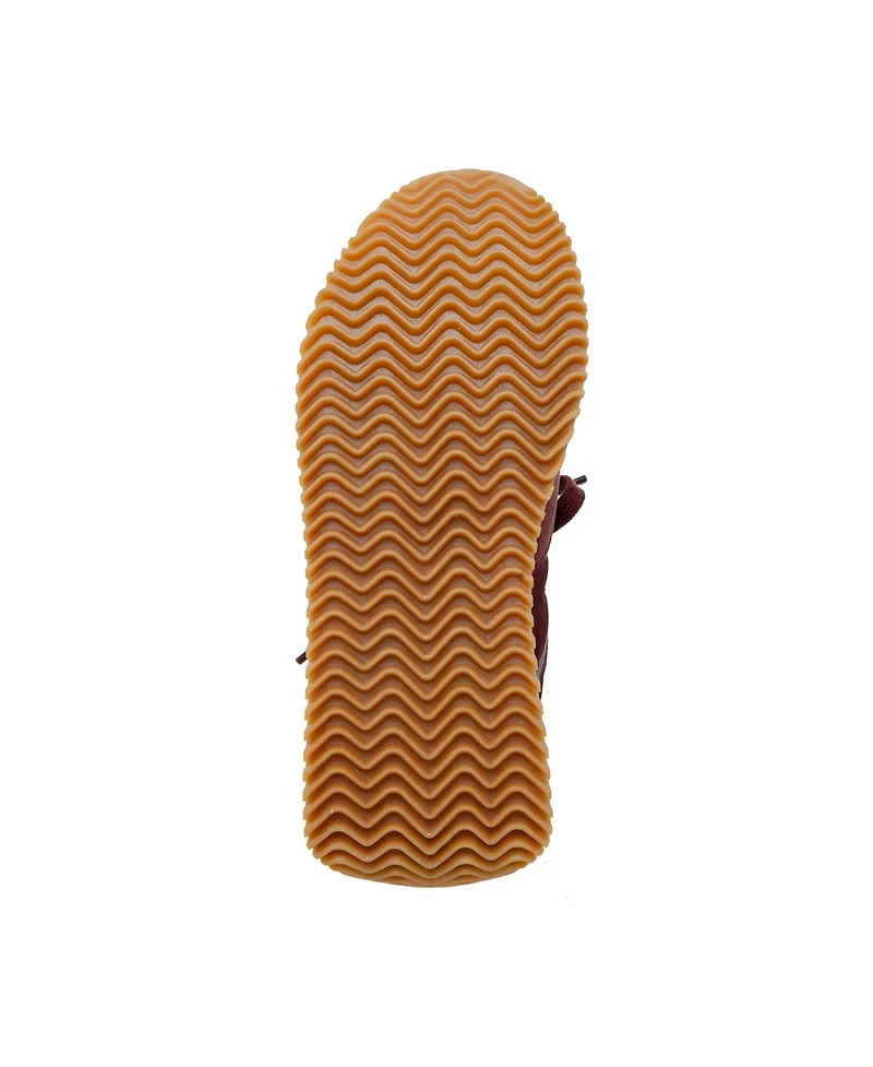 Kaisa | Low Profile Lace-up Nylon and Leather Trainers