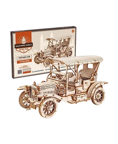 Robotime 3D Wooden Puzzle Vintage Car 1:15 Scale Exquisite Wood Craft Kit Gift for Adults Desk Toys Gift for Boys/Girls, 7.5"3.6"4.5"