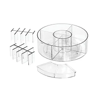 iDesign Rotating Makeup Organizer with Dividers - Clear