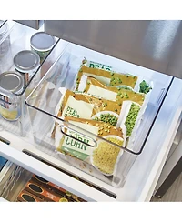 iDesign Storage Bin with Handles for Kitchen, Bathroom, or Home Office, Set of 2, Clear, Made in Usa