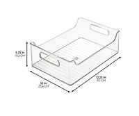 iDesign Plastic Stackable Pantry Bin with Handles, Set of 2, Clear, Made in Usa