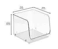 iDesign Open-Front Bin for Household Storage, Set of 2, Clear, Made in Usa