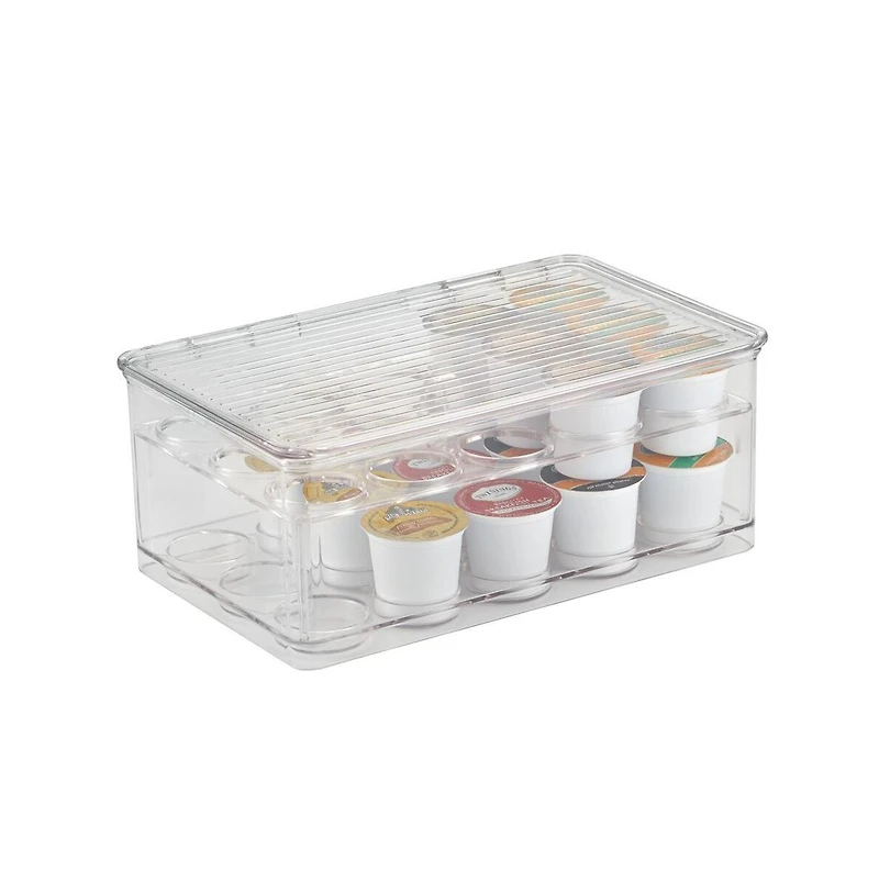 iDesign Stackable Coffee Pod Holder for K-Cup Pods - 29 K-Cup Capacity - Set of 2 - Clear