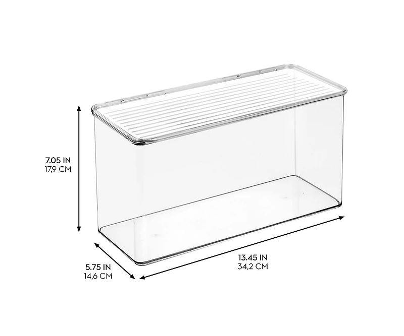 iDesign Stackable Hinged-Lid Pantry Storage Box - Clear