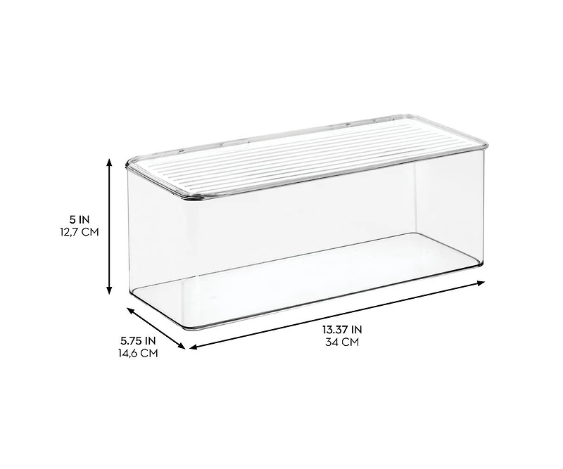iDesign Stackable Hinged-Lid Storage Box - Clear