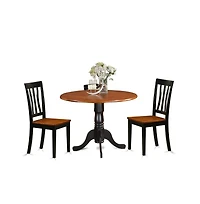 East West Furniture Dining set - 3 Pcs with 2 Wooden Chairs
