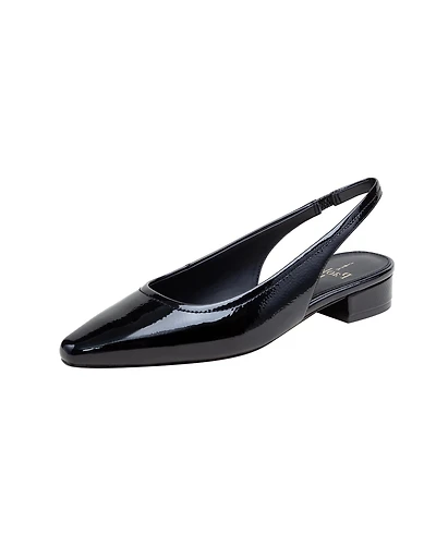 Cielo | Leather Low Block Heel Slingback Pumps