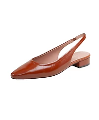Cielo | Leather Low Block Heel Slingback Pumps