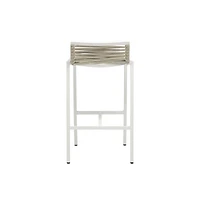 Meridian Furniture Maldives Cream Rope Fabric Outdoor Patio Barstool, Set of 2