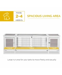PawHut Rabbit Hutch, Bunny Cage, Guinea Pig House,
