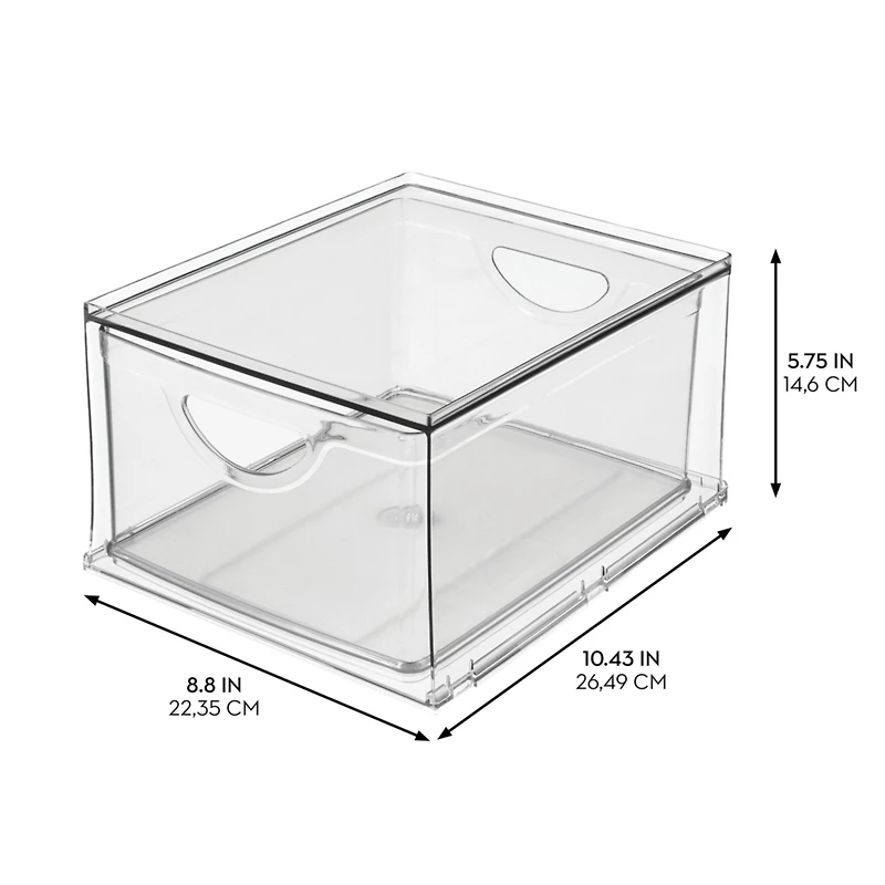 iDesign Stackable Storage Drawer for Pantry, Set of 2, Clear, Made in Usa