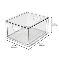 iDesign Stackable Storage Drawer for Pantry, Set of 2, Clear, Made in Usa
