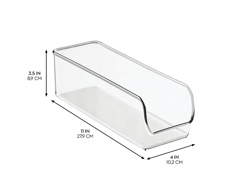 iDesign Narrow Pantry Bin for Kitchen Storage - Set of 4 - Clear