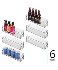iDesign Plastic Stackable Fridge Bin with Handles, Set of 6, Clear, Made in Usa