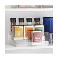 iDesign 3-Tier Spice Rack Organizer for Cabinets, Set of 2, Clear, Made in Usa