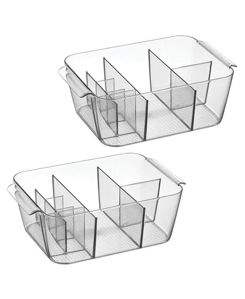 iDesign 8-Section Makeup Organizer - Set of 2 - Clear - Made in Usa