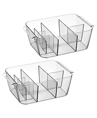 iDesign 8-Section Makeup Organizer - Set of 2 - Clear - Made in Usa