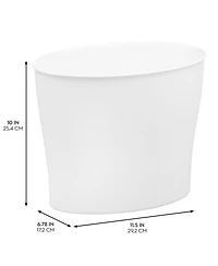 iDesign Small Oval Plastic Bathroom Trash Can - Set of 2 - White - Made in Usa