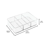 iDesign Interlocking 3-Section Plastic Drawer Organizer - Clear