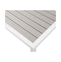 Meridian Furniture Nizuc Grey Wood Look Accent Paneling Outdoor Patio Aluminum End Table