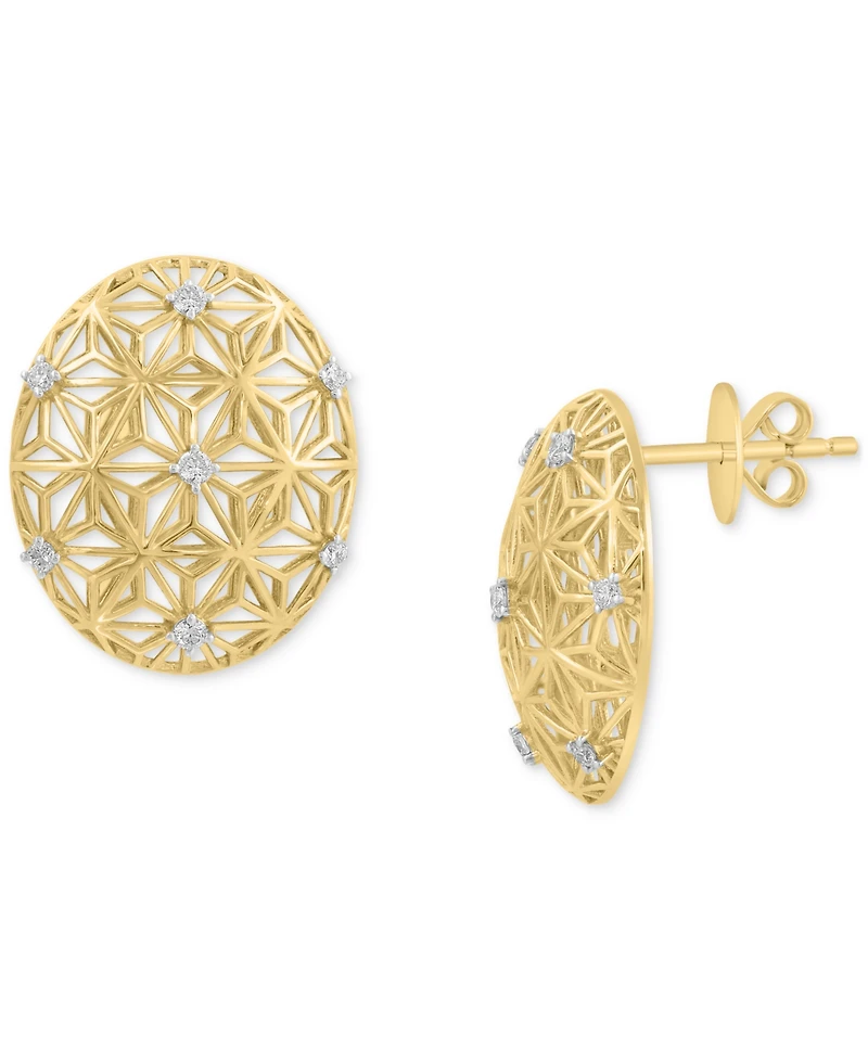 Effy Diamond Lattice Openwork Stud Earrings (1/5 ct. t.w.) in 14k Gold