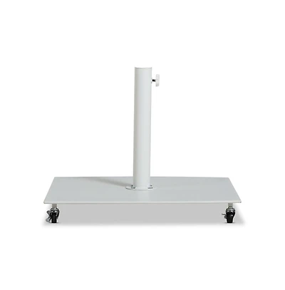 Meridian Furniture Belize Matte White Steel Patio Umbrella Base
