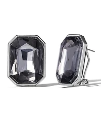 Jessica Simpson Faceted Gemstone Stud Earrings in Smoke Grey