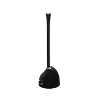iDesign Compact Toilet Plunger with Holder for Bathroom - Black
