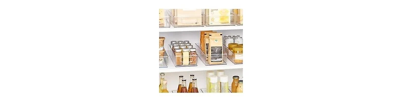 iDesign Plastic Stackable Pantry Bin with Handles, Set of 4, Clear