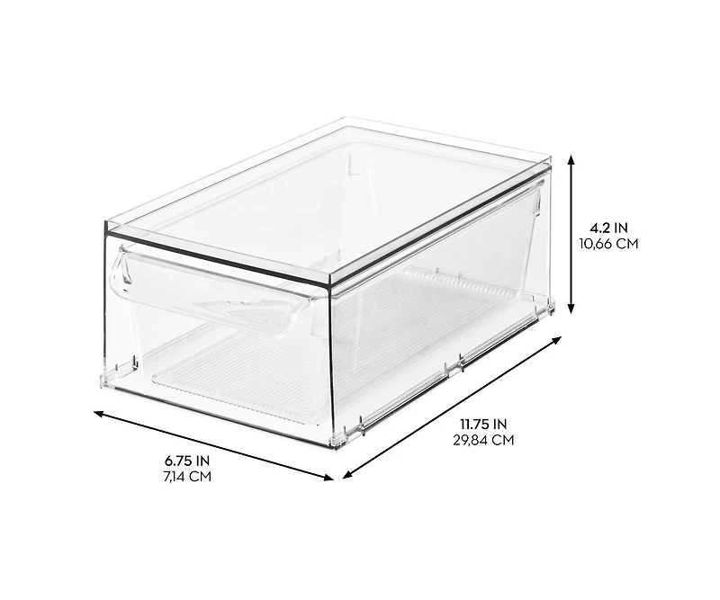 iDesign Stackable Kitchen Storage Drawer - Set of 2 - Clear