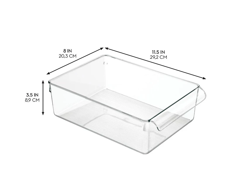 iDesign Fridge Storage Tray with Handle - Set of
